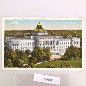 Vintage Washington DC Linen Postcard Library of Congress Building 1955